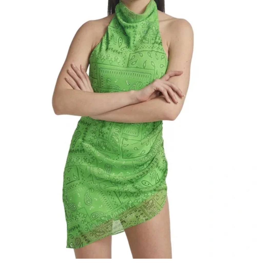 Amanda Uprichard Green Bandana Dress Nwt